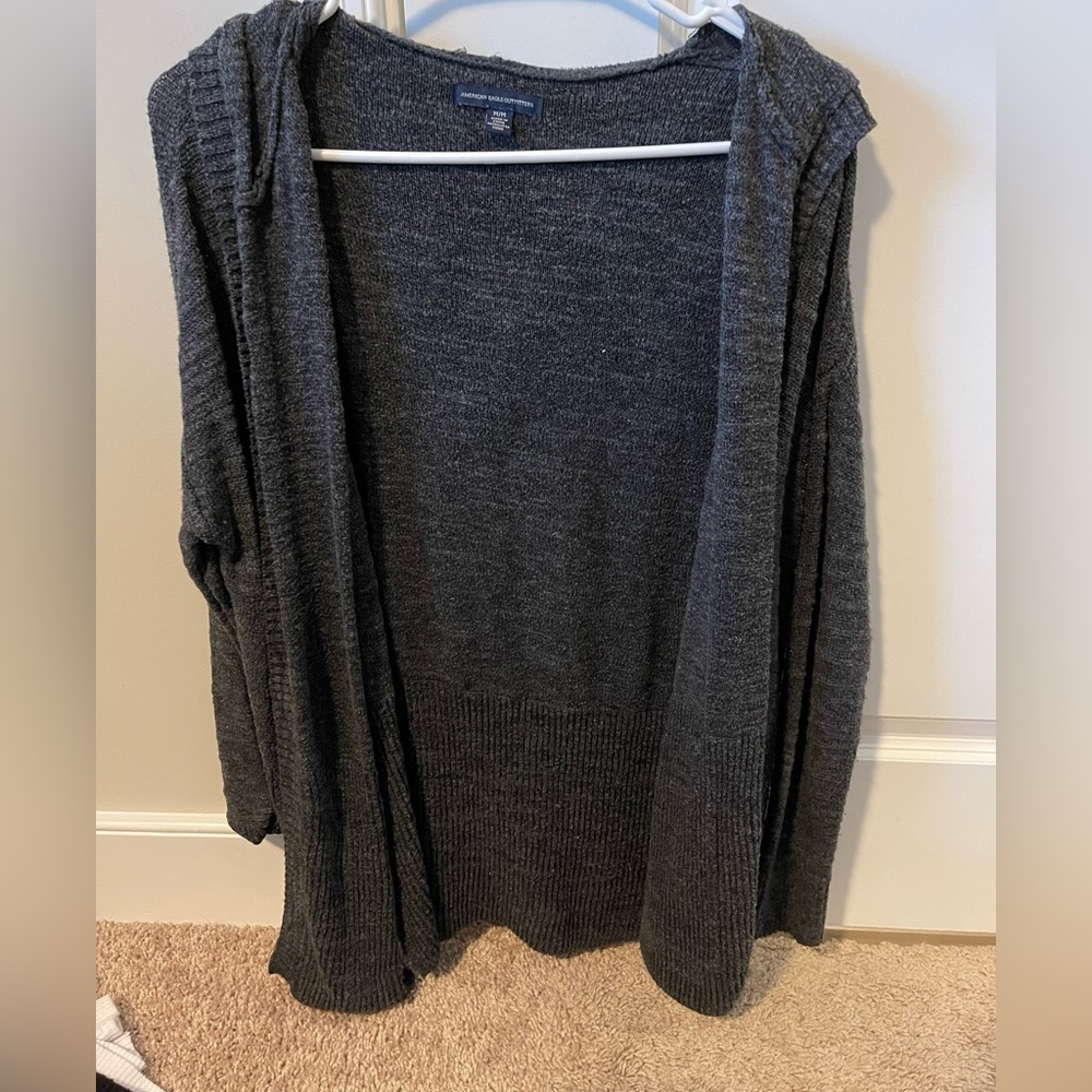Long sleeve open knitted sweater